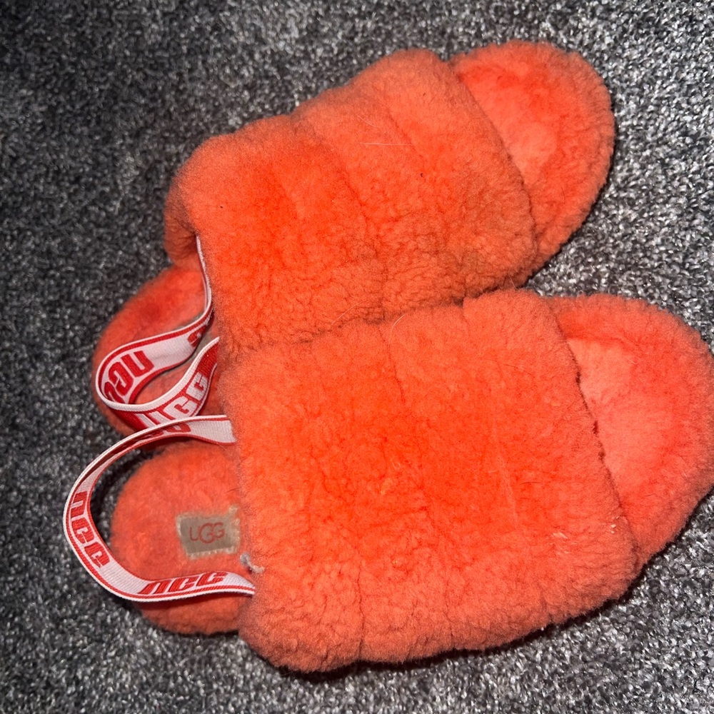 UGG Fluffy Orange Slippers